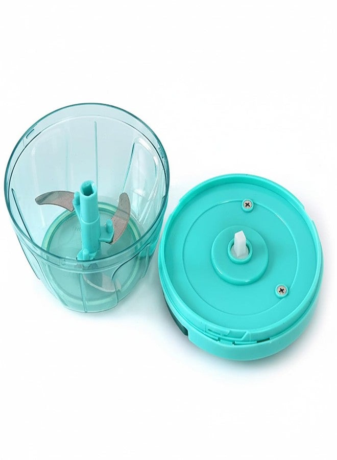KBS Chopper Mini Handy and Compact for Effortlessly Chopping Vegetables and Fruits for Your Kitchen Accessories with 3 Blades Green, Polypropylene 400 ml - Image 4